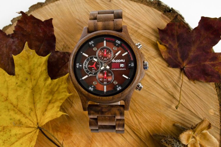 Drevené hodinky - Duppau Walnut Chronograph